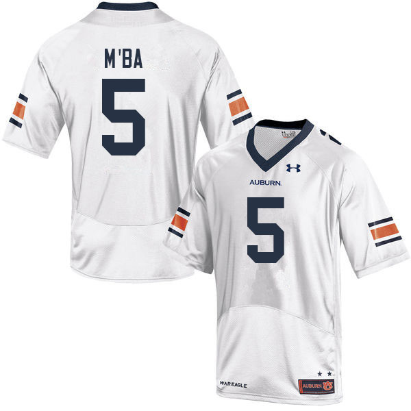 Men #5 Jeffrey M'Ba Auburn Tigers College Football Jerseys Sale-White - Click Image to Close